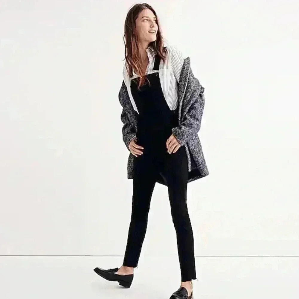 Madewell Skinny Overalls Raw Hem Edition Black S